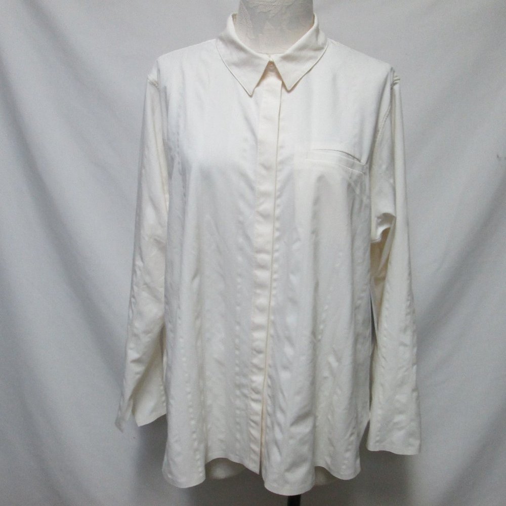 Athleta Urbanite Textured button Blouse Top long sleeve $119 NEW NWT Size Sz 1X